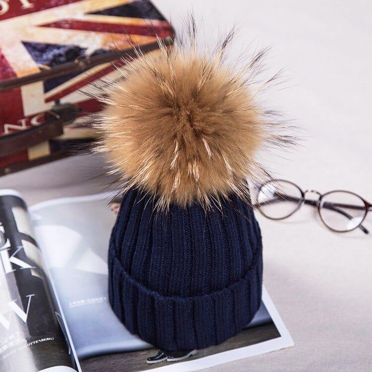 Bonnet d'hiver avec pompon fashion pour femme - Adenbora