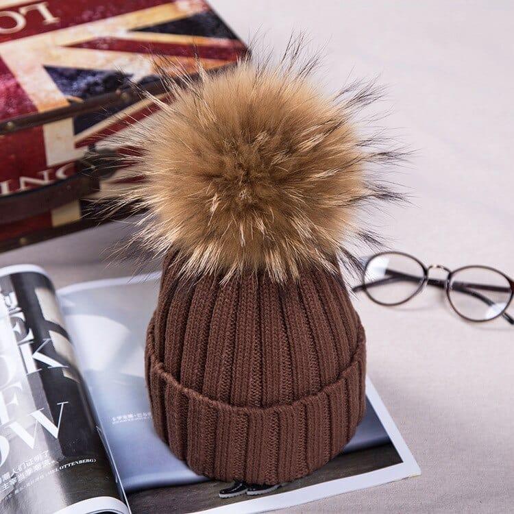 Bonnet d'hiver avec pompon fashion pour femme - Adenbora