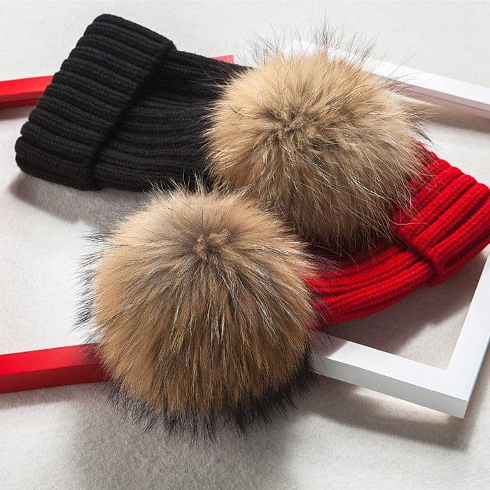 Bonnet d'hiver avec pompon fashion pour femme - Adenbora