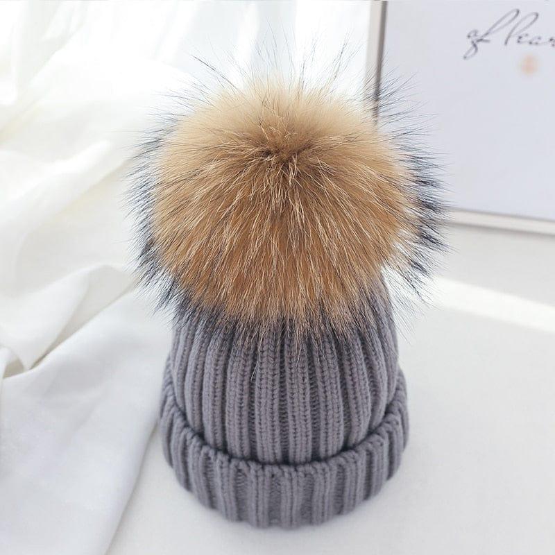 Bonnet d'hiver avec pompon fashion pour femme - Adenbora