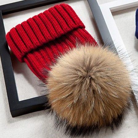 Bonnet d'hiver avec pompon fashion pour femme - Adenbora