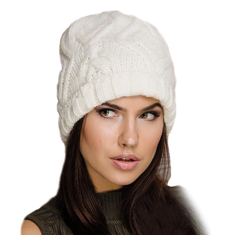 Bonnet épais en tricot pour femme style unique - Adenbora