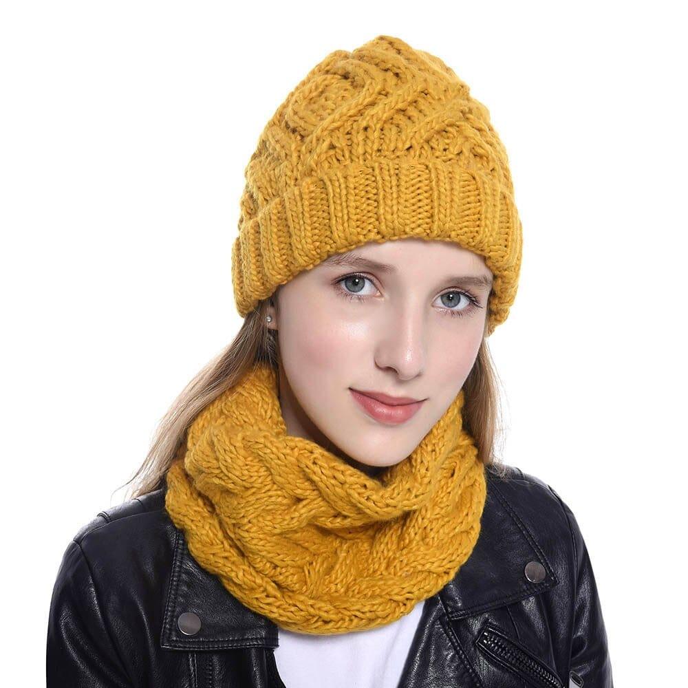 Bonnet épais en tricot pour femme style unique - Adenbora