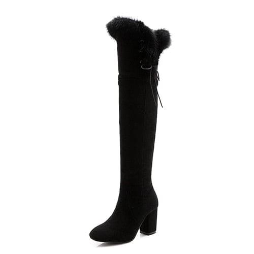 bottes à talon haut en daim ultra-tendance pour femme - Adenbora