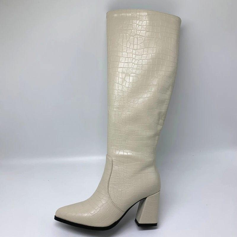 Bottes pour femme originale et élégante effet peau d’alligator - Adenbora