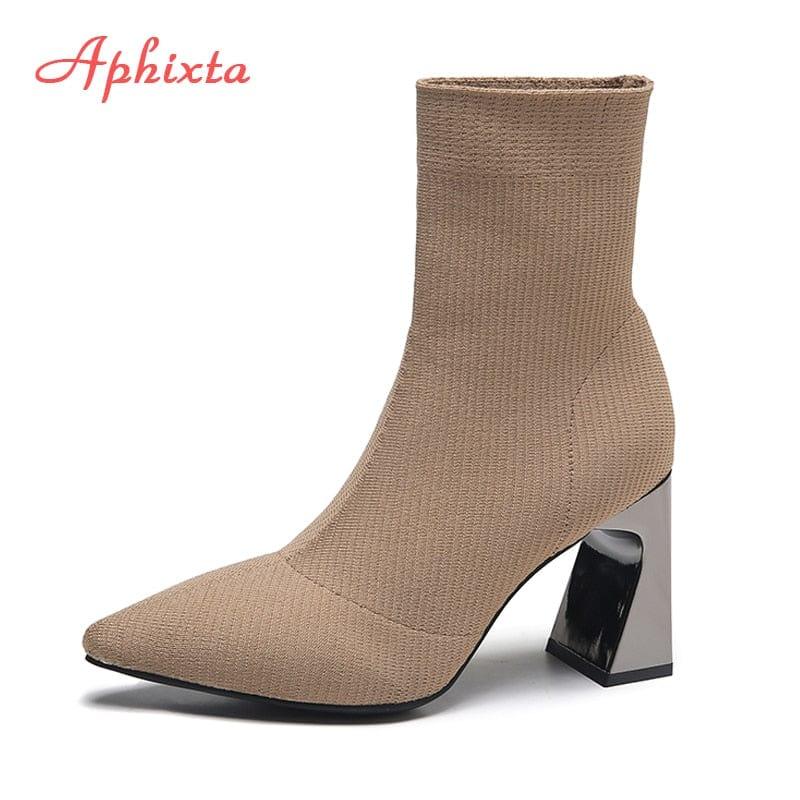 Bottines sexy à talons fins avec plateforme et fermeture éclair - Adenbora