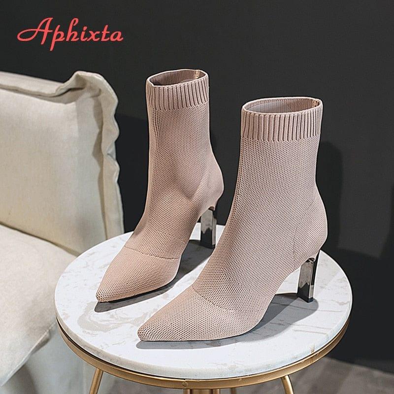 Bottines sexy à talons fins avec plateforme et fermeture éclair - Adenbora