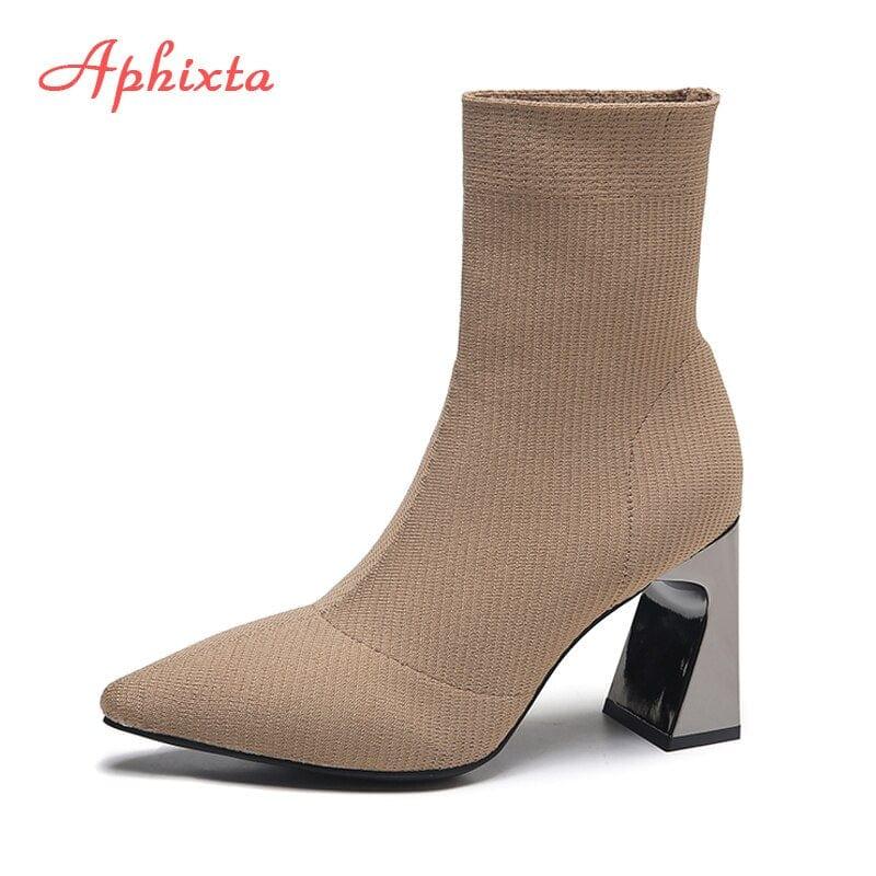 Bottines sexy à talons fins avec plateforme et fermeture éclair - Adenbora