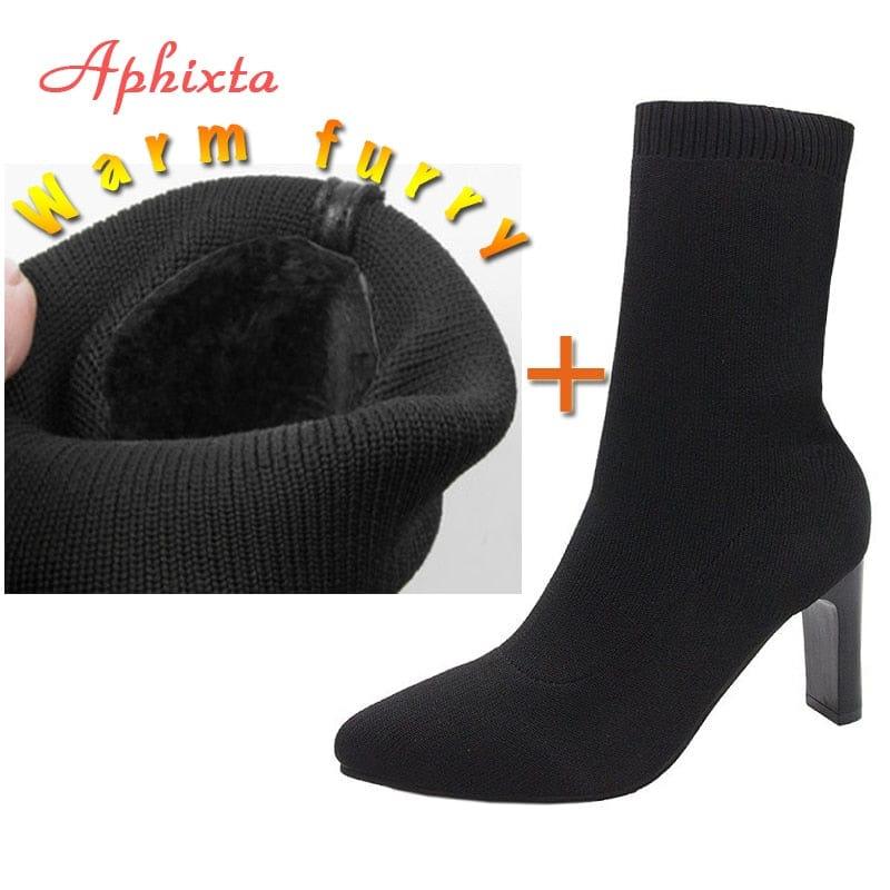 Bottines sexy à talons fins avec plateforme et fermeture éclair - Adenbora