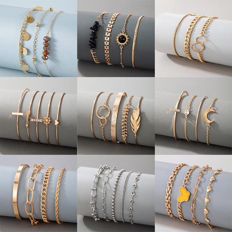 Bracelet Docona 9 Styles en Cristal de Lune - Une Touche Bohème, Vintage et Gothique pour les Filles Amoureuses de la Mode - Adenbora