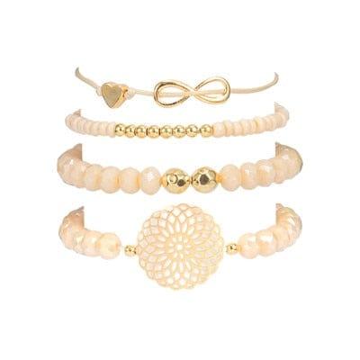 Bracelet Docona Boho Coeur et Perles Oranges - Un Accessoire Tendance et Élégant - Adenbora