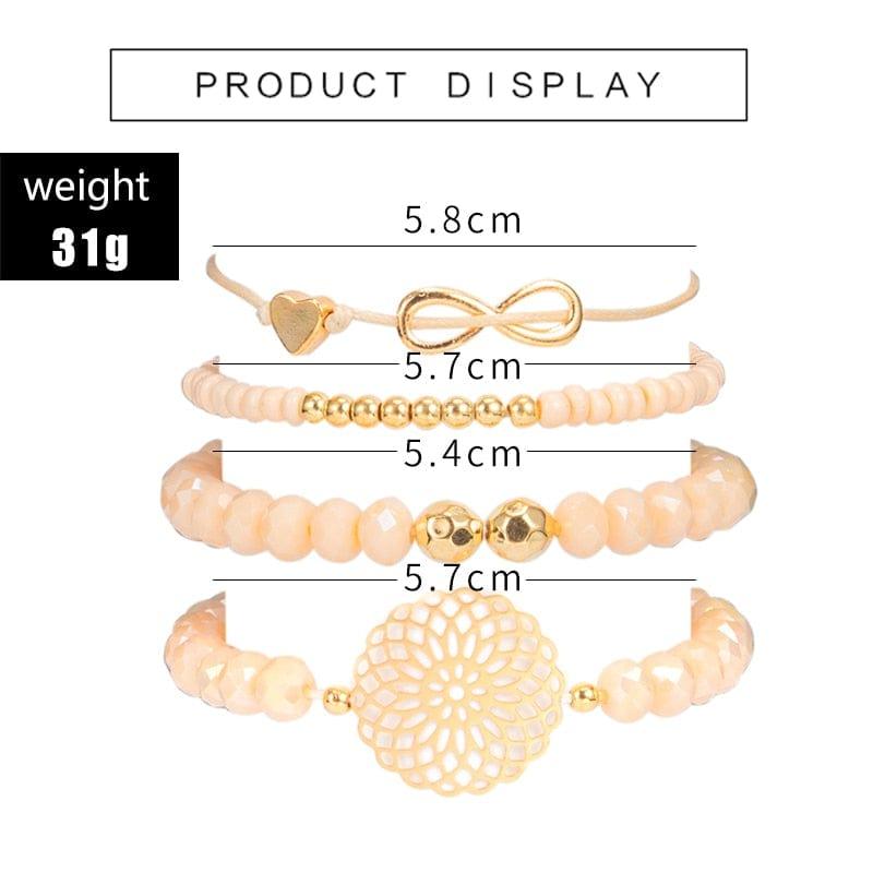 Bracelet Docona Boho Coeur et Perles Oranges - Un Accessoire Tendance et Élégant - Adenbora