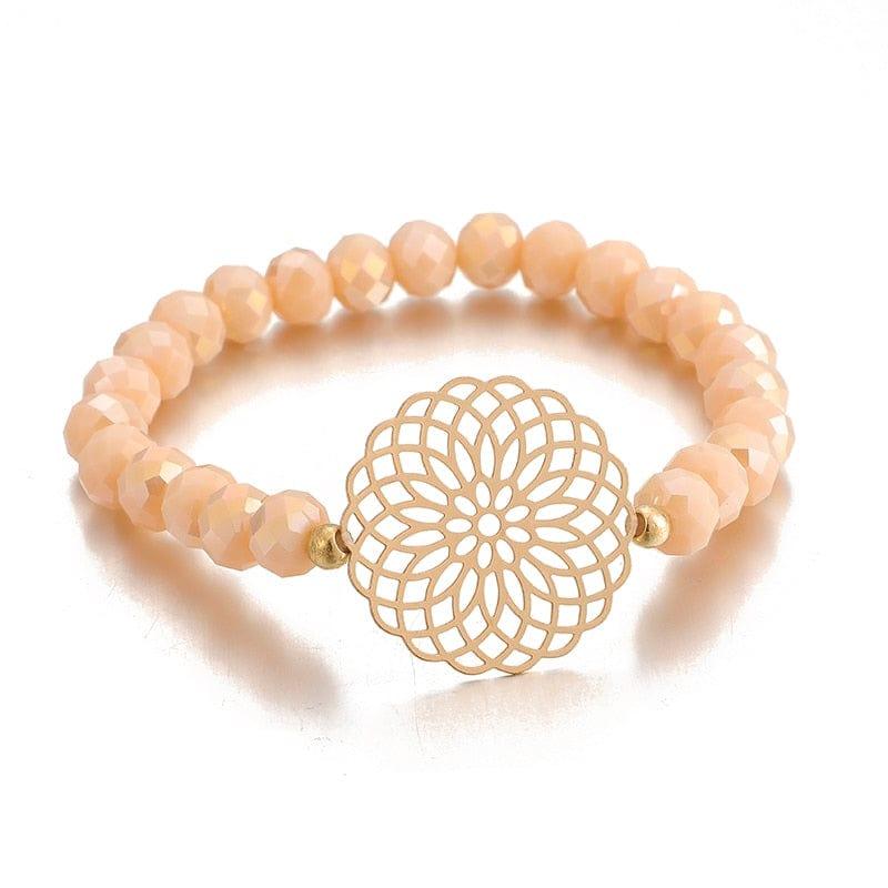 Bracelet Docona Boho Coeur et Perles Oranges - Un Accessoire Tendance et Élégant - Adenbora