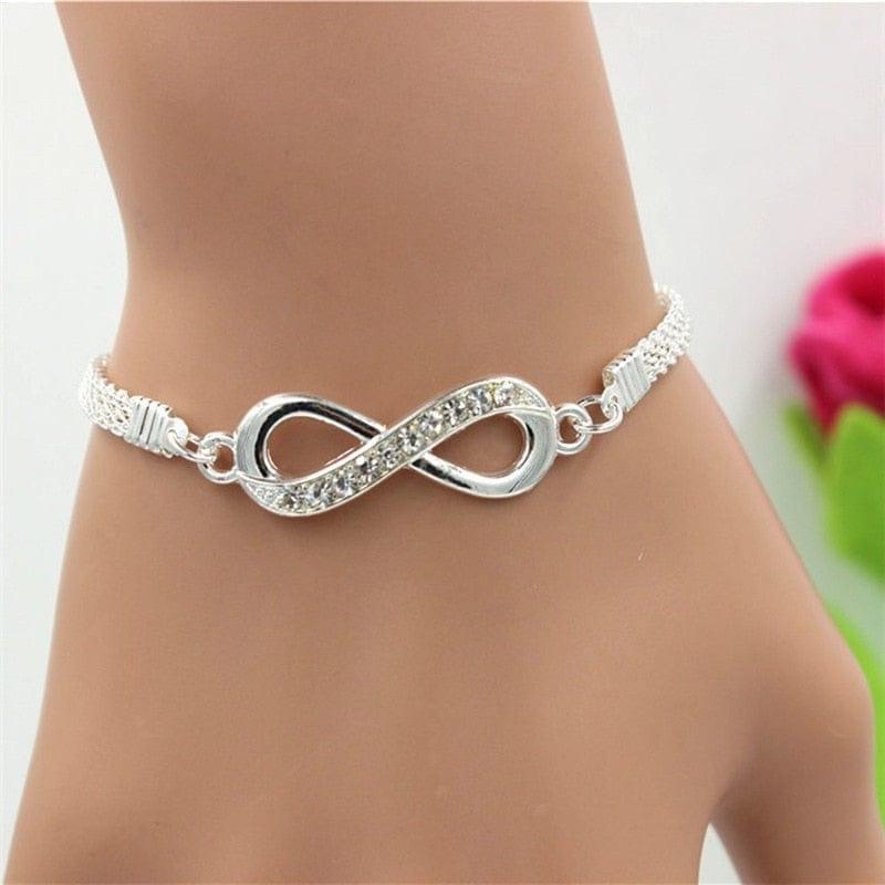 Bracelet Infinity avec Rhinestones | Bracelet pour femme infini tisser - Adenbora