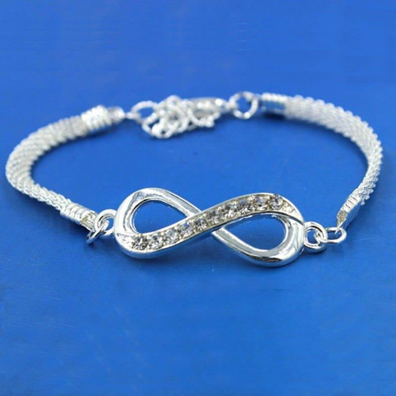 Bracelet Infinity avec Rhinestones | Bracelet pour femme infini tisser - Adenbora