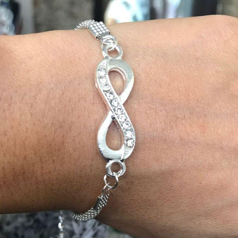 Bracelet Infinity avec Rhinestones | Bracelet pour femme infini tisser - Adenbora