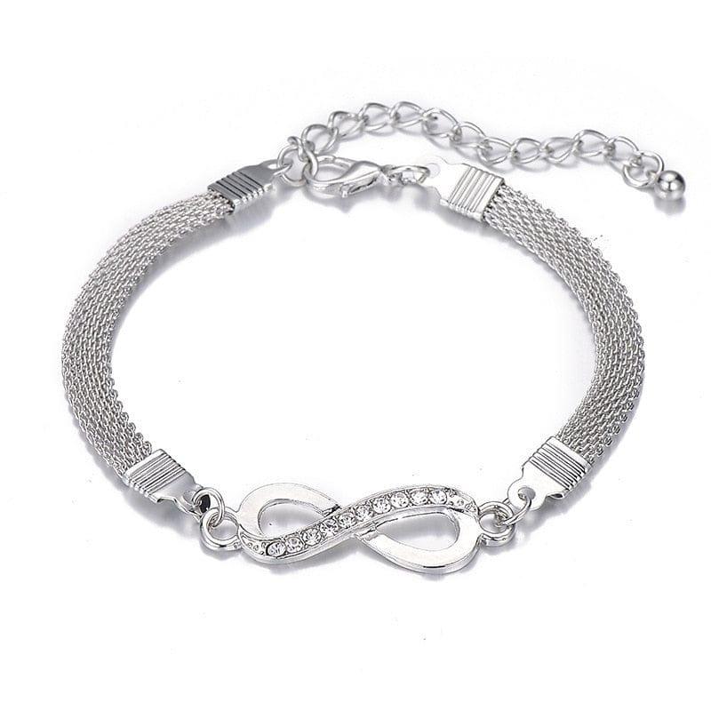 Bracelet Infinity avec Rhinestones | Bracelet pour femme infini tisser - Adenbora