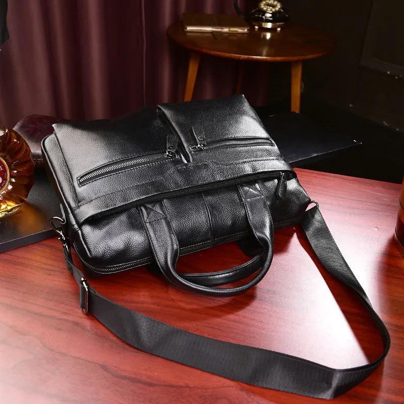 Brand Fashion Designer en cuir Messenger Messager Messager Mentille Men's Business Sacs IPAD Sacs d'ordinateur 2023 Fashion Hot Fashion Hands Mandbag Tote Sac - Adenbora