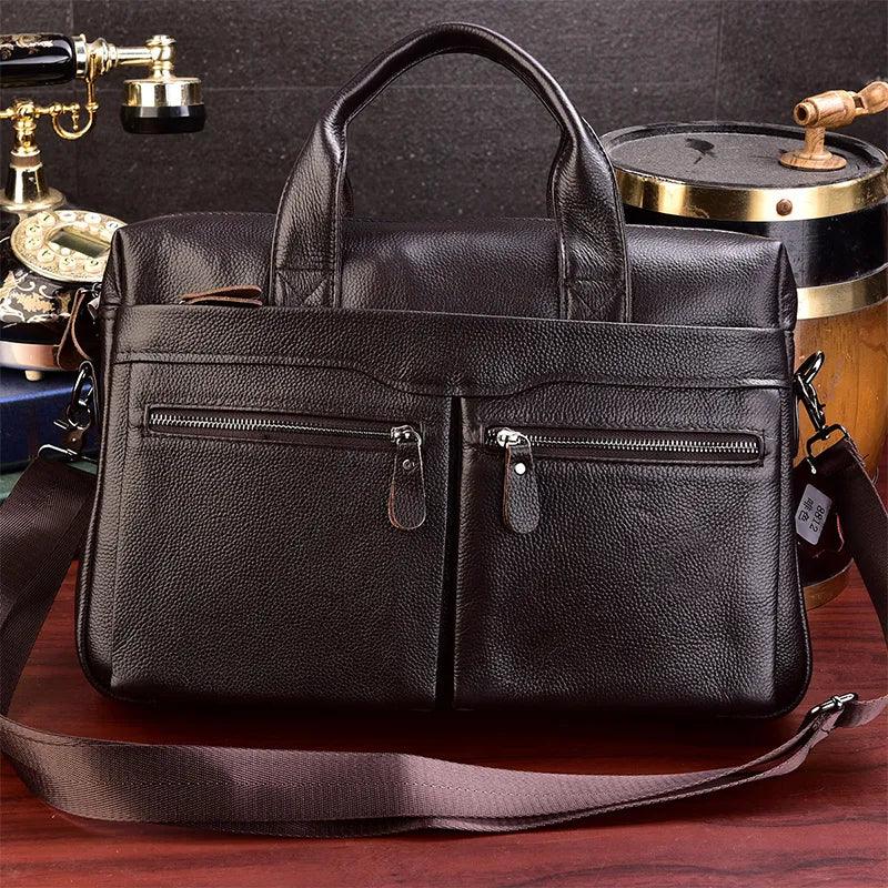 Brand Fashion Designer en cuir Messenger Messager Messager Mentille Men's Business Sacs IPAD Sacs d'ordinateur 2023 Fashion Hot Fashion Hands Mandbag Tote Sac - Adenbora