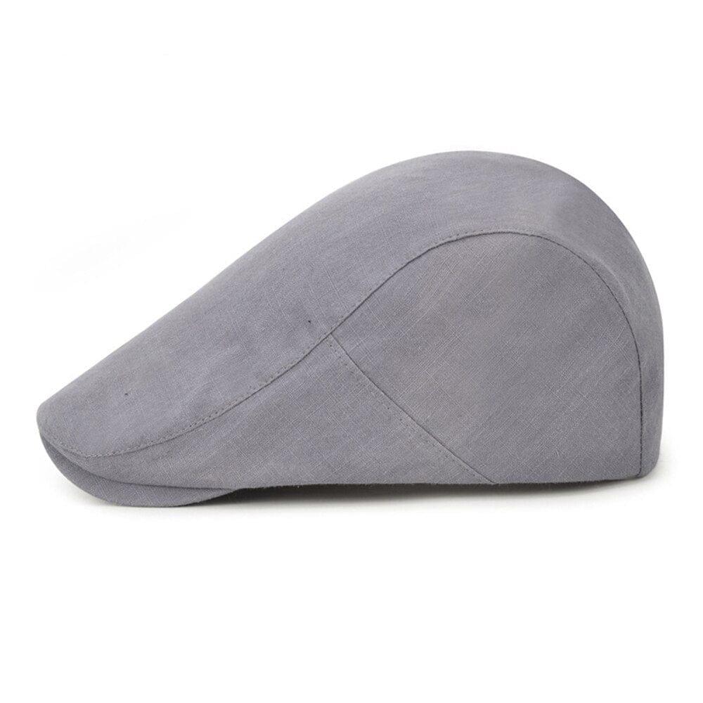 Casquette plate homme en coton noir solide - Adenbora