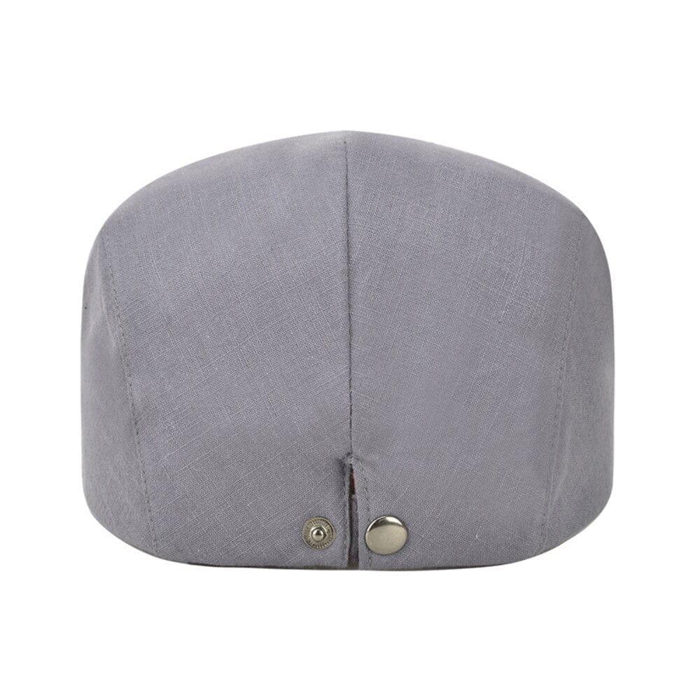 Casquette plate homme en coton noir solide - Adenbora