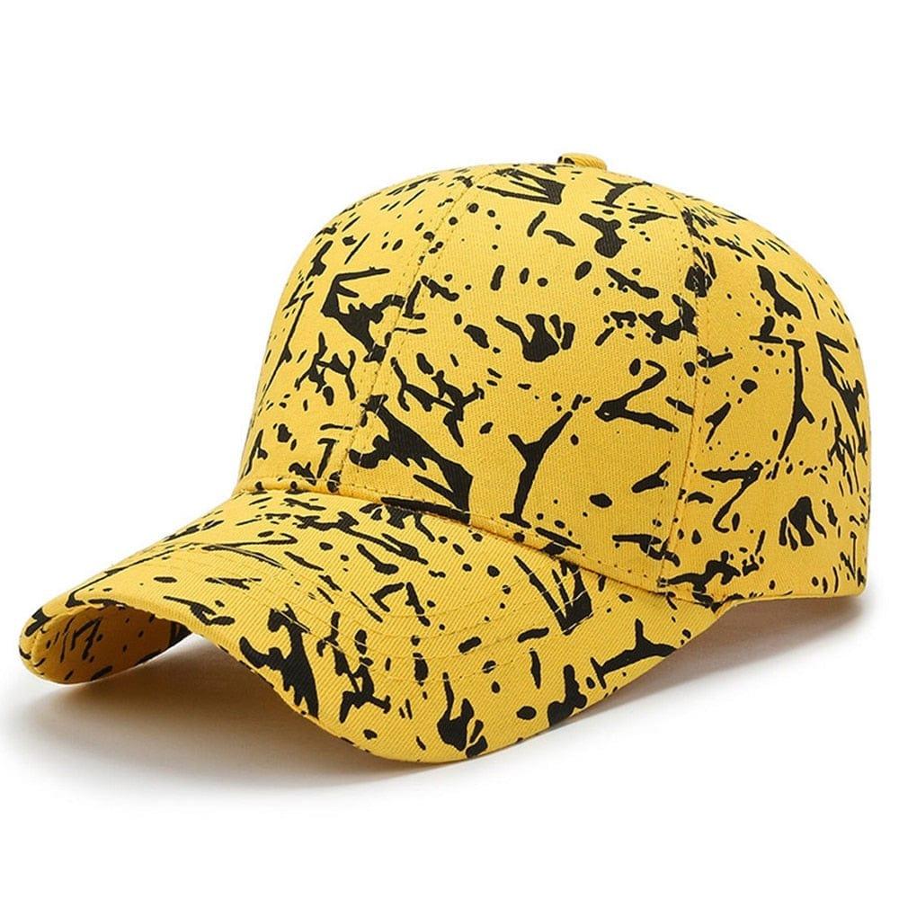 Casquettes Homme Été 2023 Hip Hop Graffiti Jaune - Adenbora