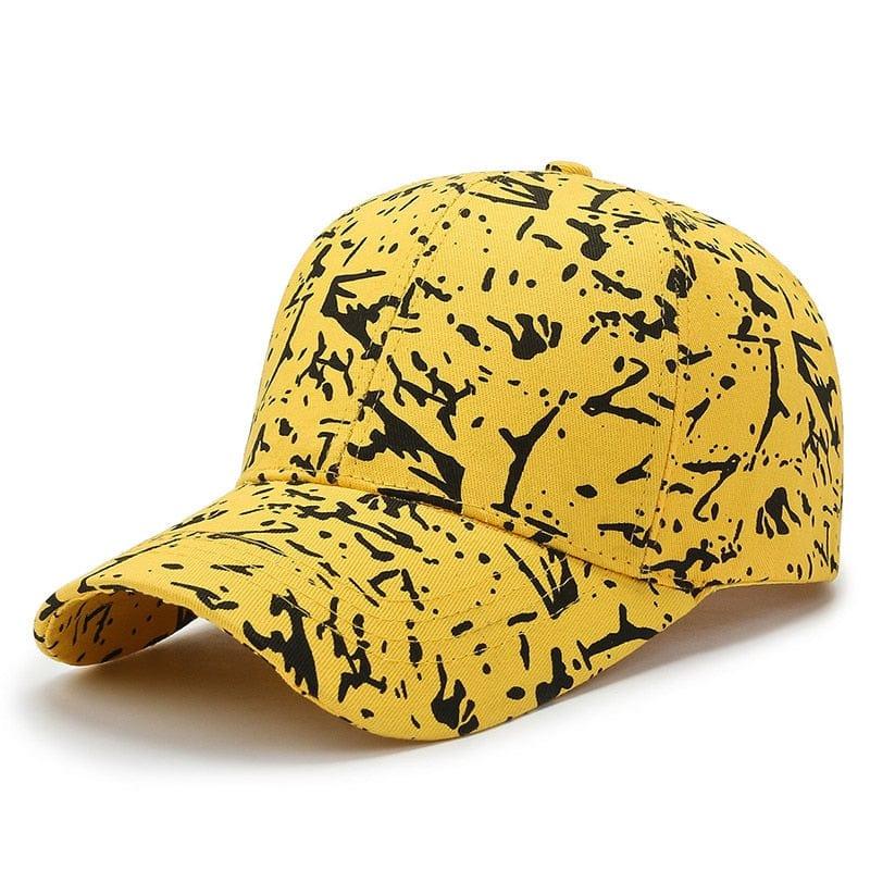 Casquettes Homme Été 2023 Hip Hop Graffiti Jaune - Adenbora