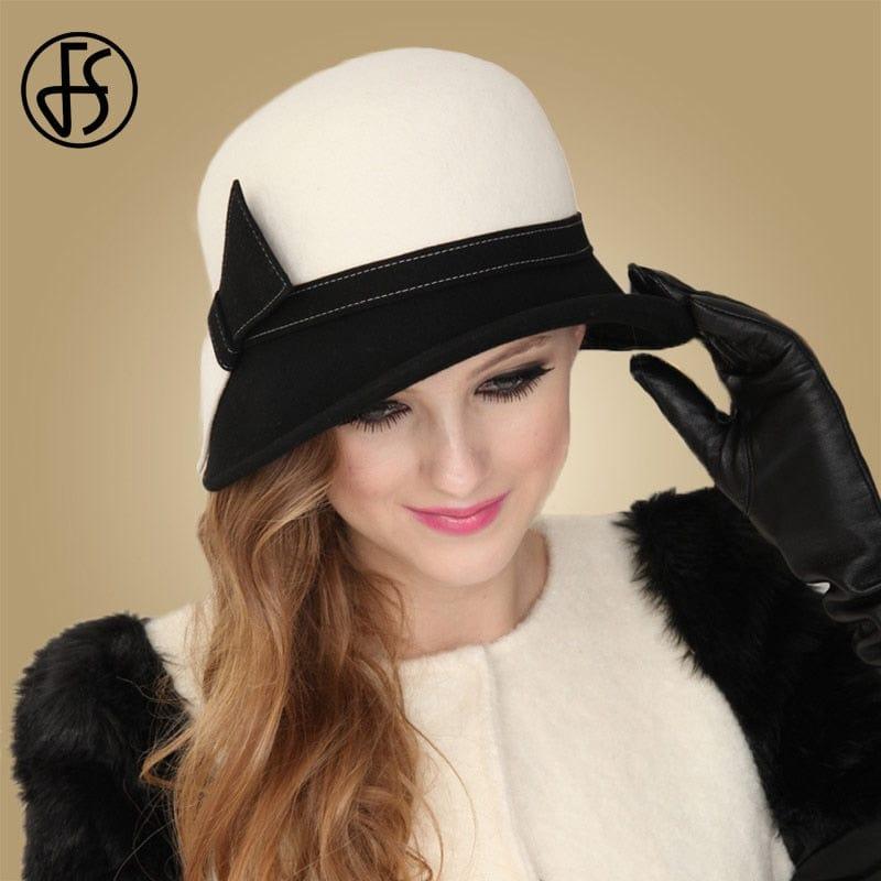 chapeaux blanc ou noir rétro originale pour femme - Adenbora