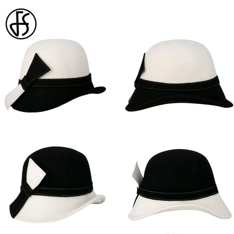 chapeaux blanc ou noir rétro originale pour femme - Adenbora