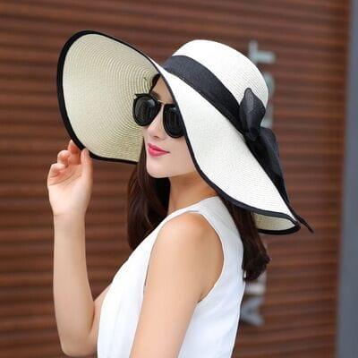 Chapeaux large pour femme avec noeud papillon - Adenbora