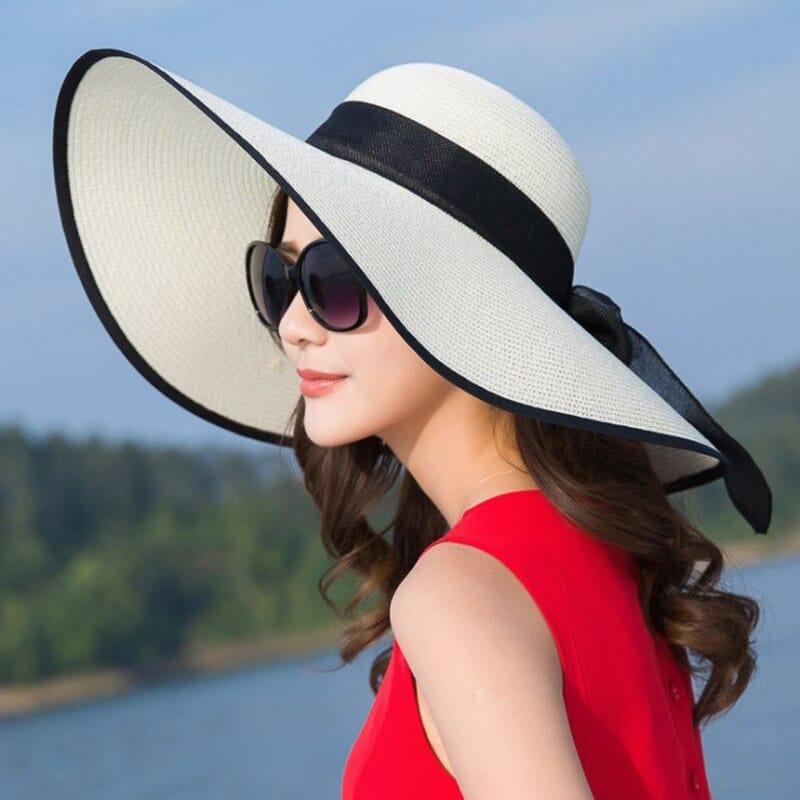 Chapeaux large pour femme avec noeud papillon - Adenbora