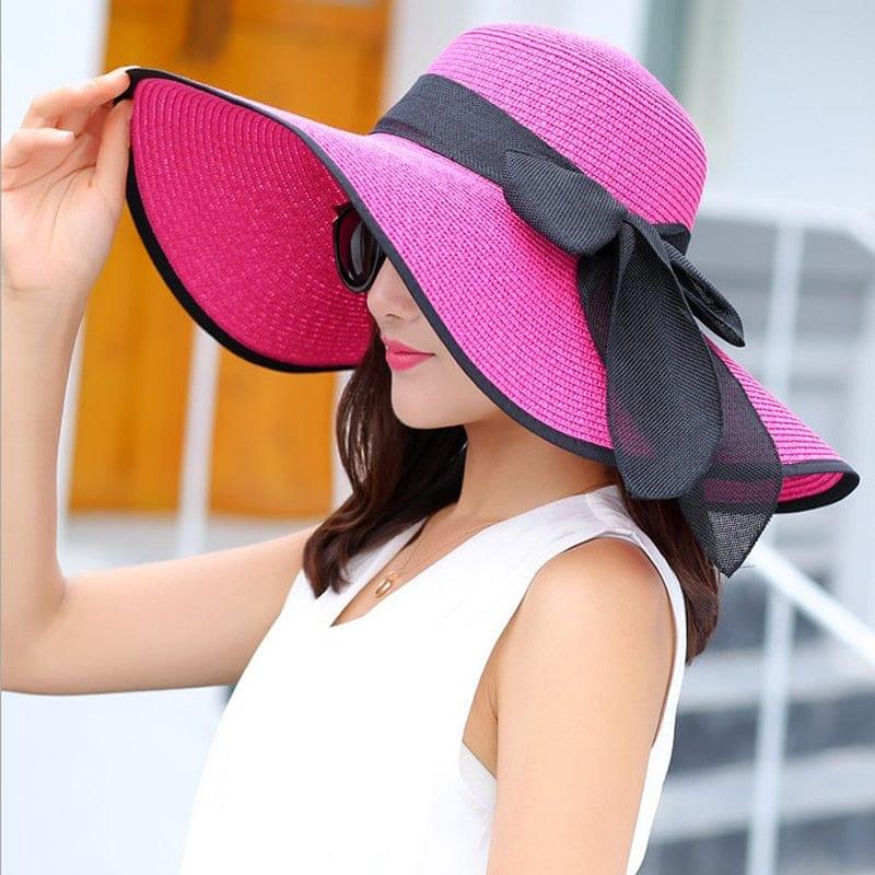 Chapeaux large pour femme avec noeud papillon - Adenbora