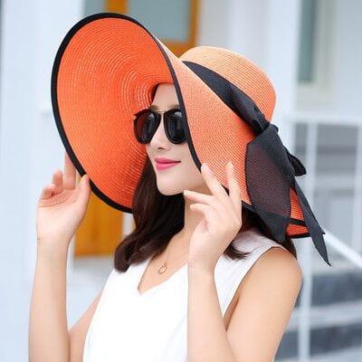 Chapeaux large pour femme avec noeud papillon - Adenbora