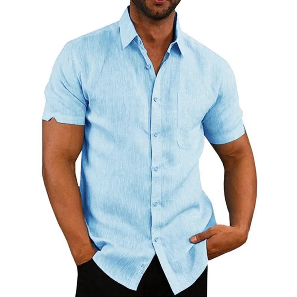 Chemise Décontractée Homme Adenbora CS131 - Élégance Estivale en Coton et Lin - Adenbora