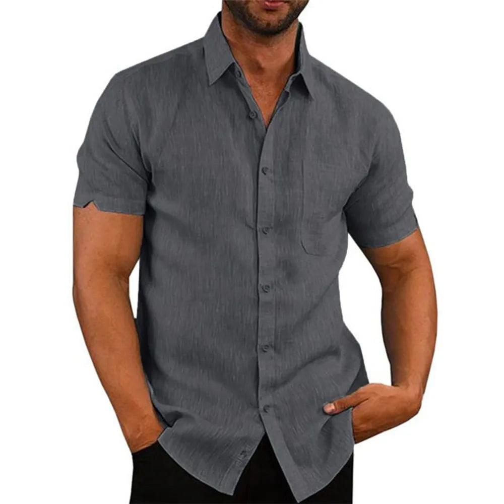 Chemise Décontractée Homme Adenbora CS131 - Élégance Estivale en Coton et Lin - Adenbora