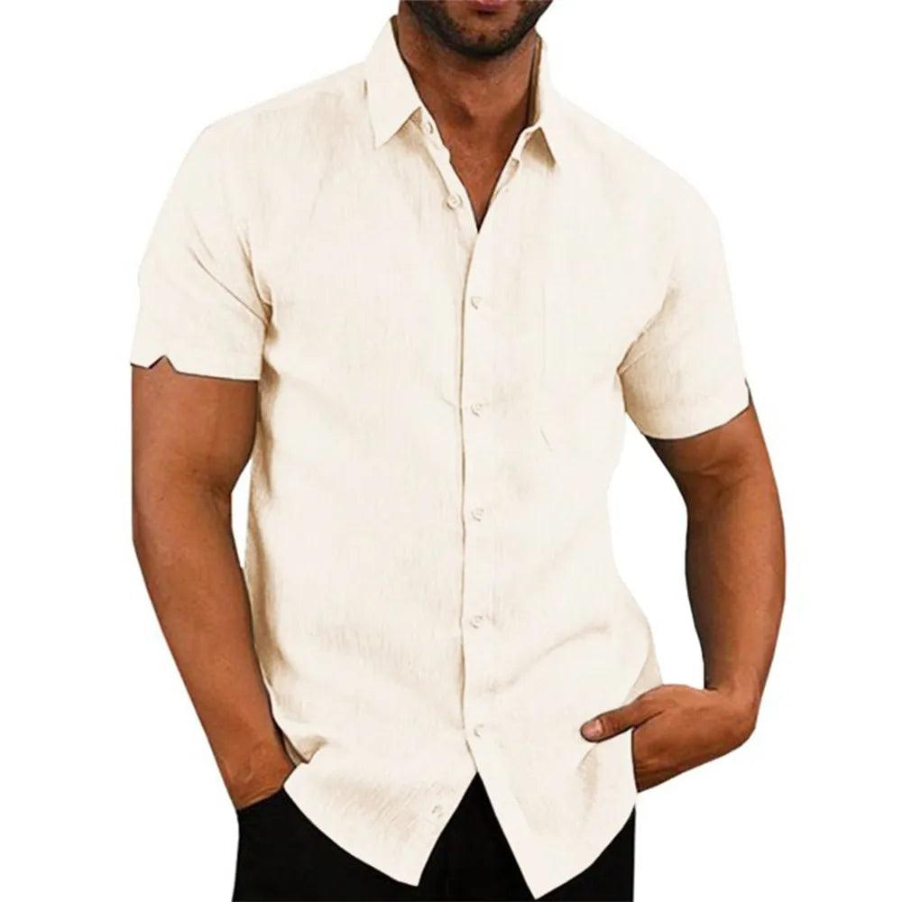 Chemise Décontractée Homme Adenbora CS131 - Élégance Estivale en Coton et Lin - Adenbora