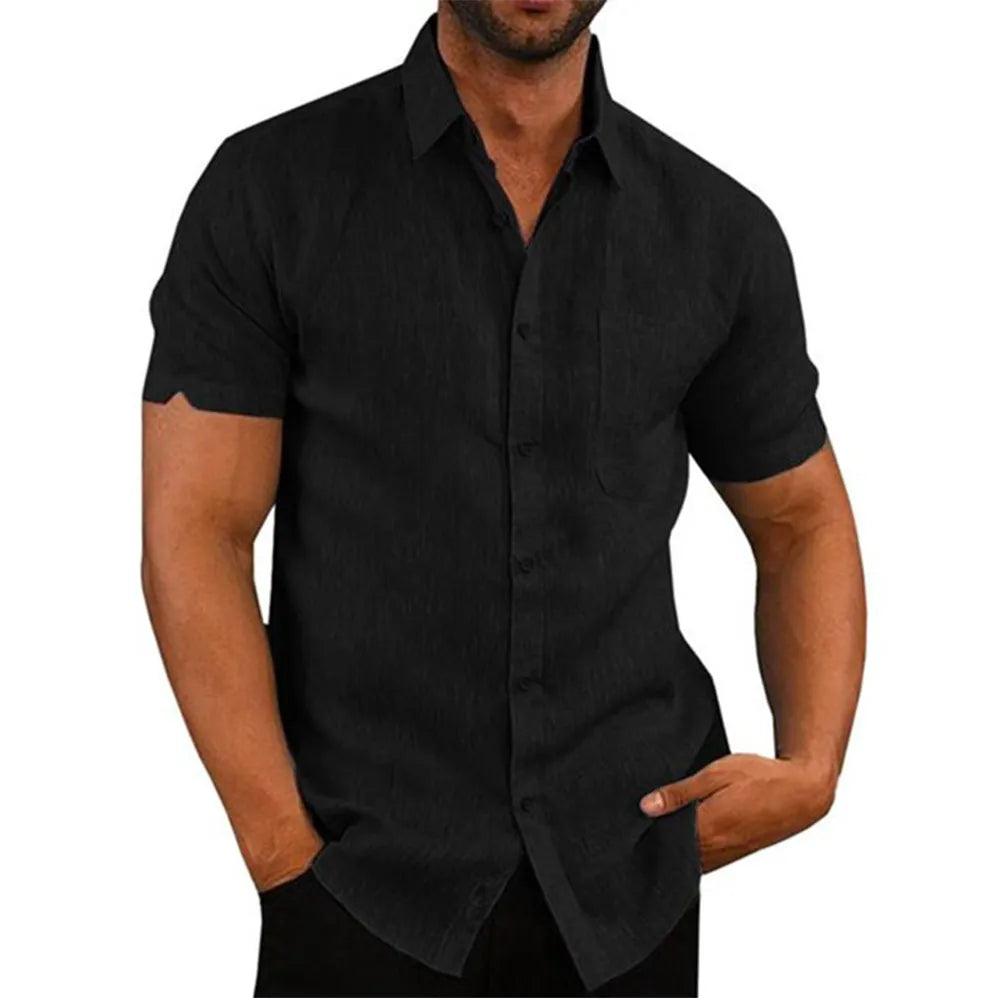 Chemise Décontractée Homme Adenbora CS131 - Élégance Estivale en Coton et Lin - Adenbora