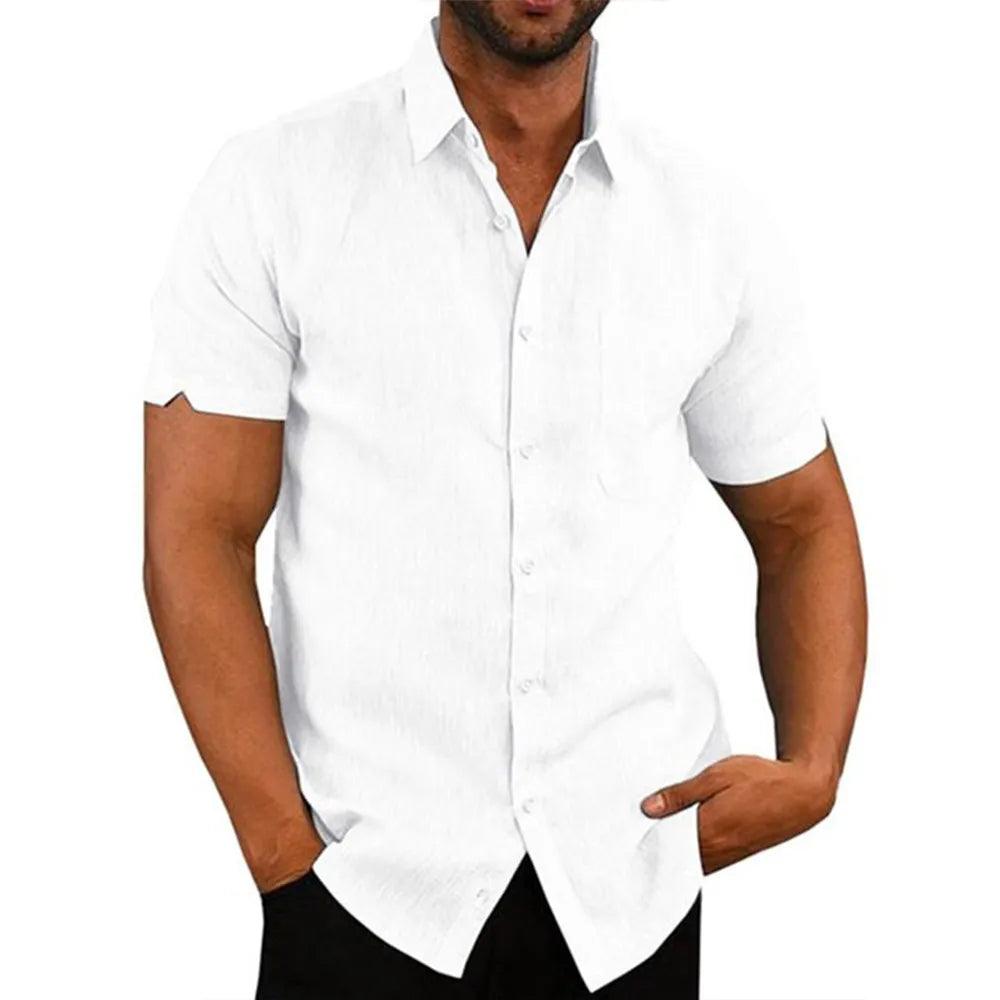 Chemise Décontractée Homme Adenbora CS131 - Élégance Estivale en Coton et Lin - Adenbora