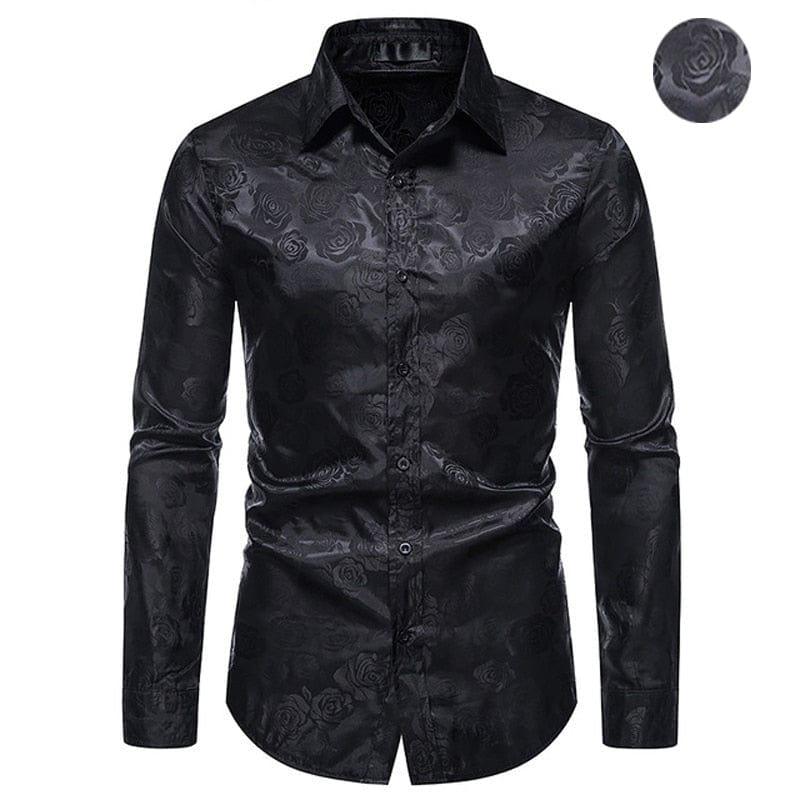 Chemise Homme à Fleurs Noires 2022 - Adenbora