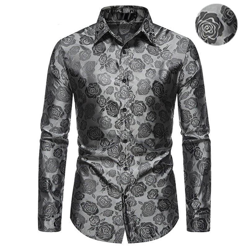 Chemise Homme à Fleurs Noires 2022 - Adenbora