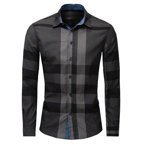 Chemise homme automne à carreaux 100% coton - Adenbora