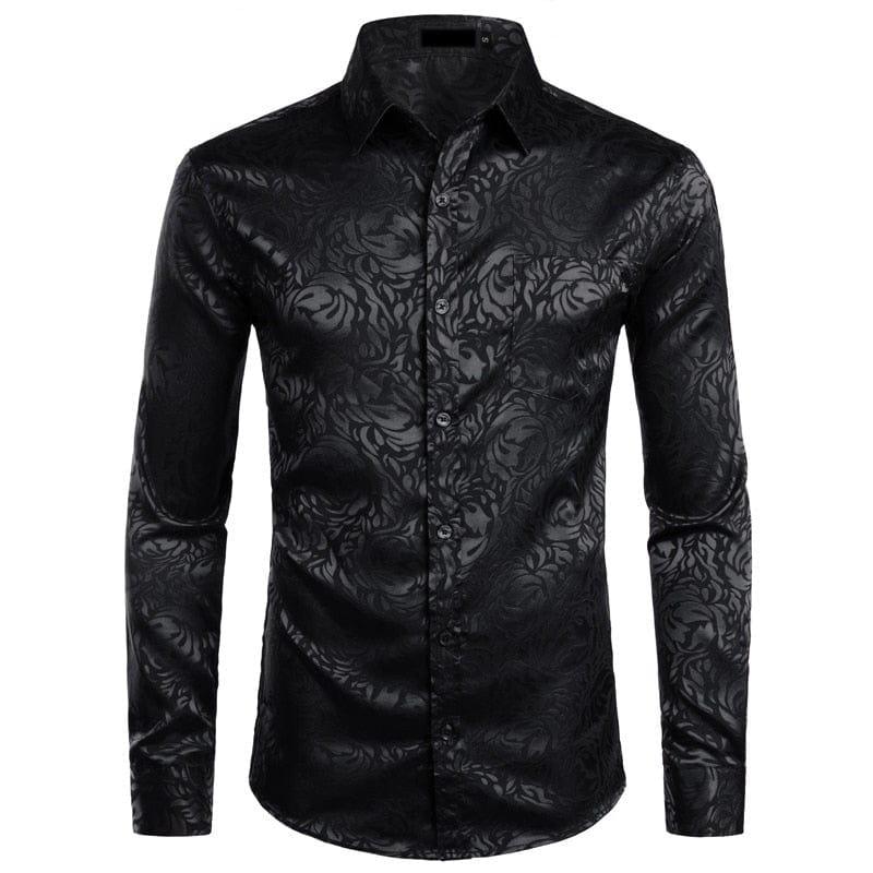 Chemise Homme Steampunk Noire 2023 avec motif - Adenbora