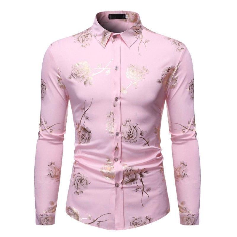 Chemise Steampunk Homme Mariage Or Rose - Adenbora