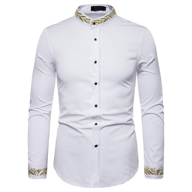 Chemises pour homme col mandarin avec motif - Adenbora