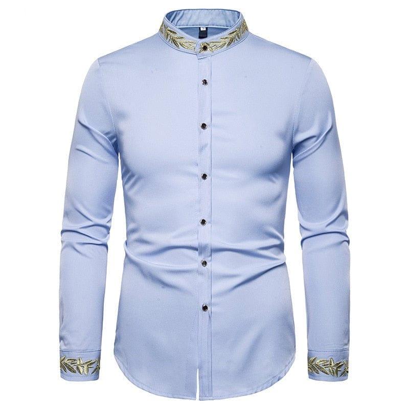 Chemises pour homme col mandarin avec motif - Adenbora