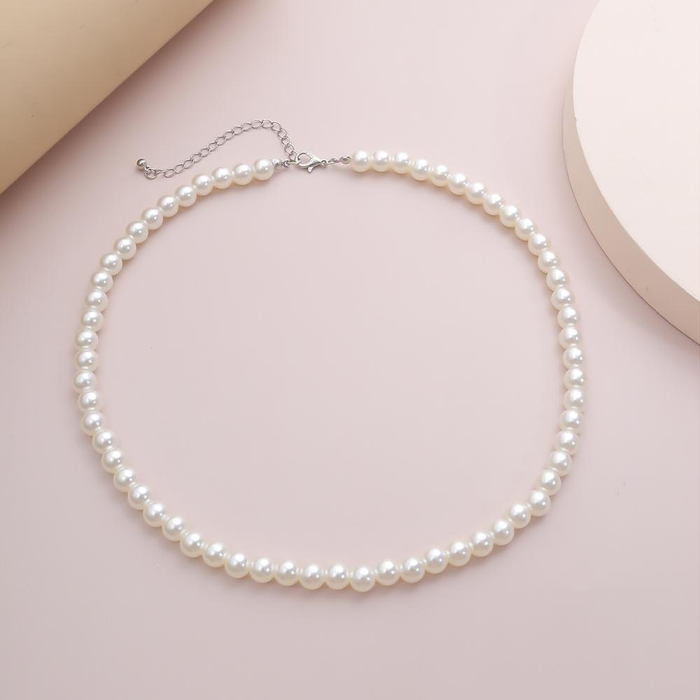 Collier de perles imitation coréen IngeSight.Z pour femme - Un accessoire minimaliste et élégant - Adenbora