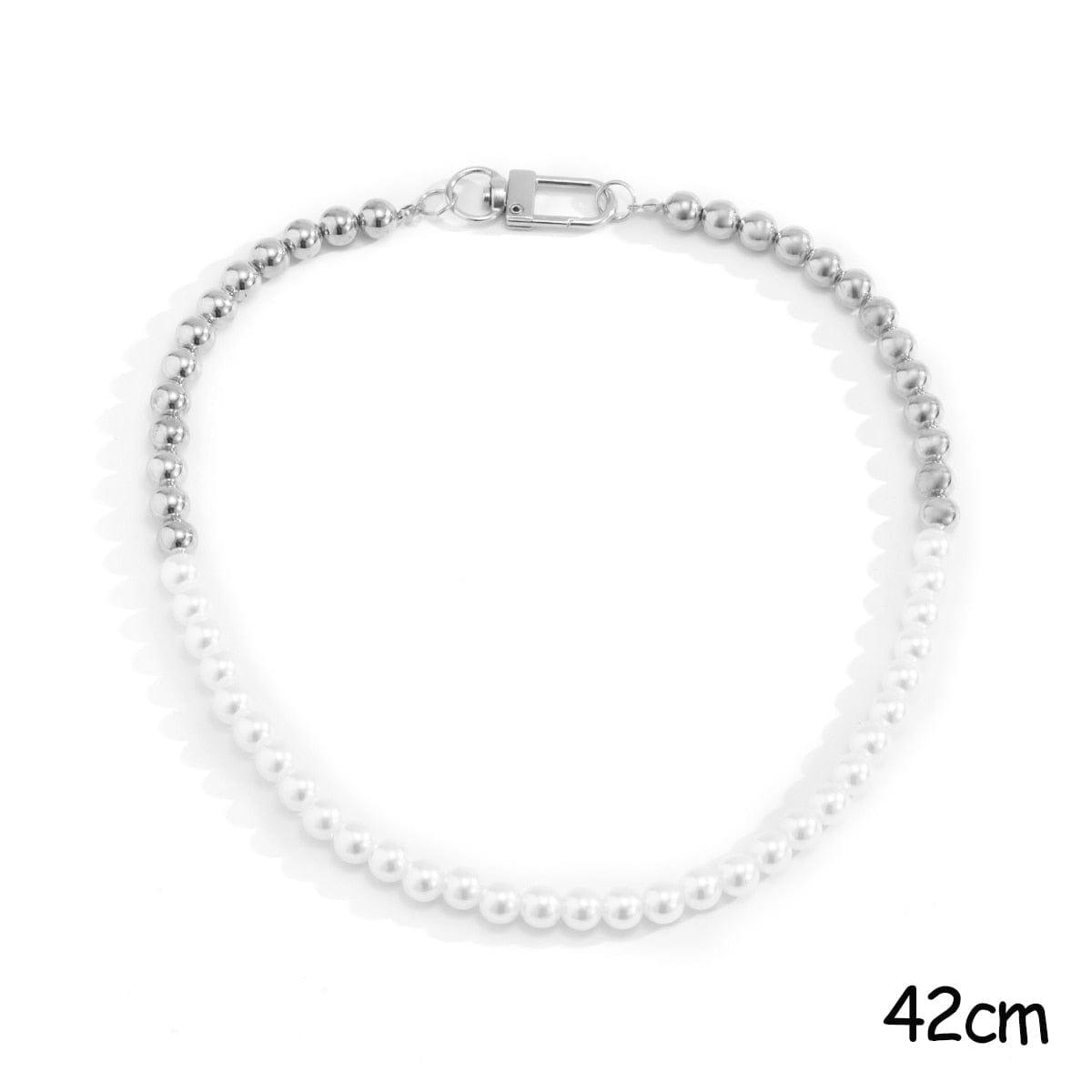 Collier de perles imitation coréen IngeSight.Z pour femme - Un accessoire minimaliste et élégant - Adenbora