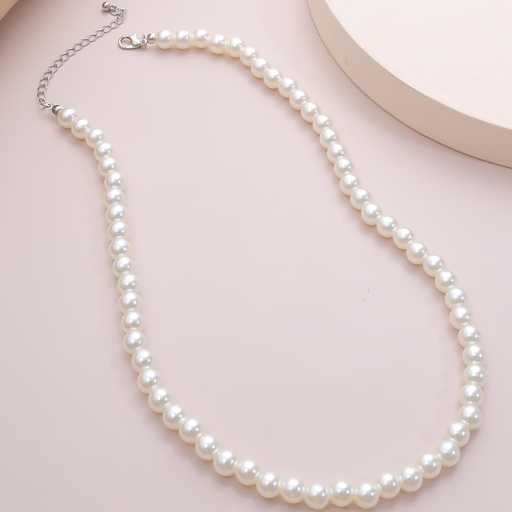 Collier de perles imitation coréen IngeSight.Z pour femme - Un accessoire minimaliste et élégant - Adenbora