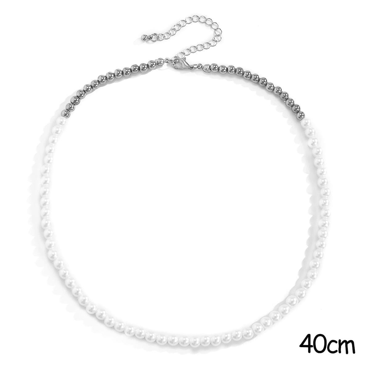 Collier de perles imitation coréen IngeSight.Z pour femme - Un accessoire minimaliste et élégant - Adenbora