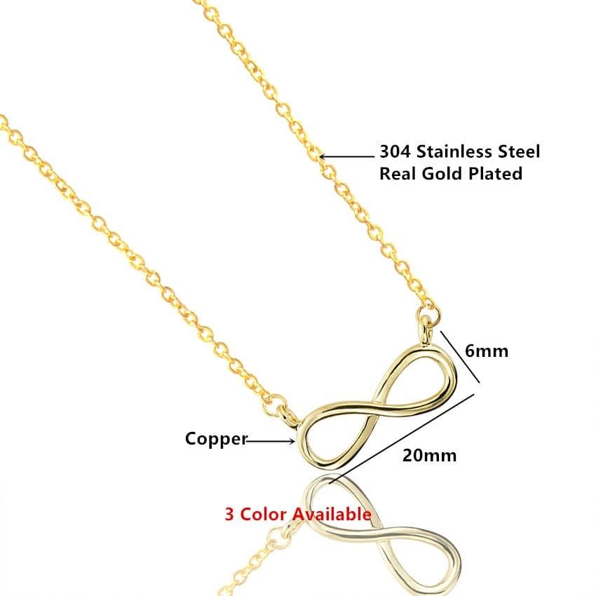 collier Gold Charm Infinity Pendants de HPTOTMG - Bijou Femme Éternel pour une Amitié Intemporelle - Adenbora